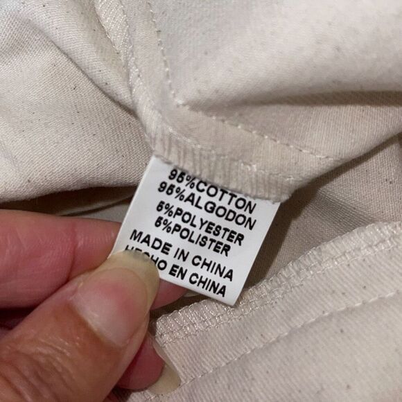 Papermoon Womens High Rise Elastic Waist Wide Leg Cargo Pants Cream Beige Small - Picture 6 of 9